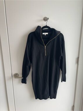 Ripe Maternity Black Half-Zip Knit Sweater Dress
